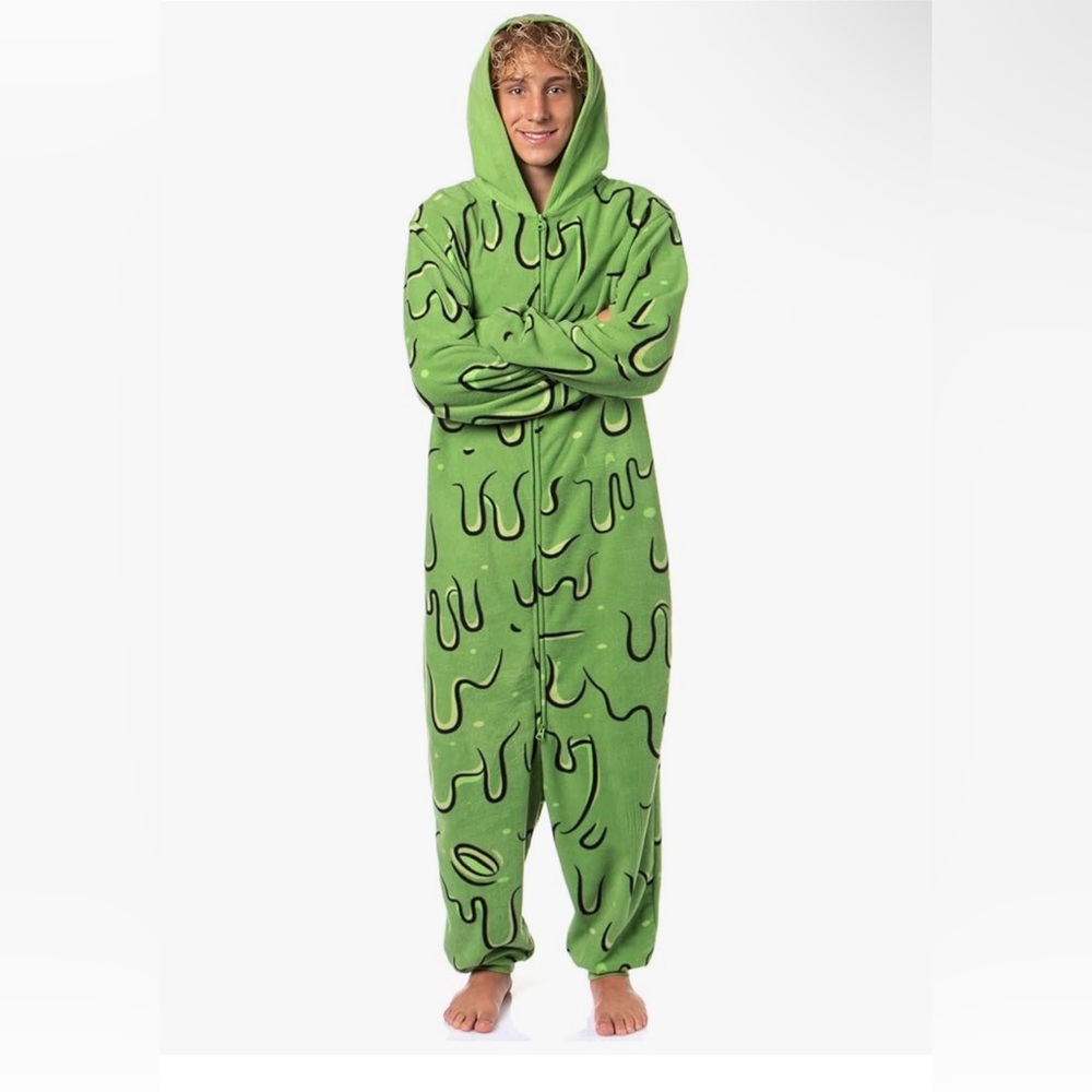 Slimer Adult Ghostbusters Hooded Union Suit